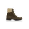 SYCAMORE Dark Green Suede Ankle Boots