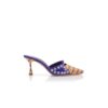 TAPID Purple and Orange Cotton Striped Mules
