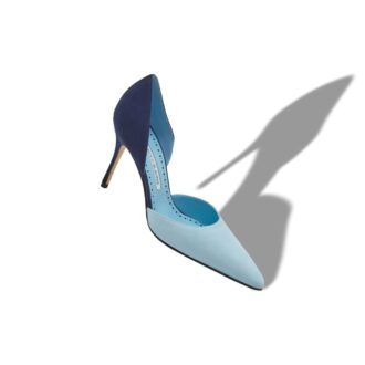 TAYLERBINU Blue Suede D’Orsay Pumps