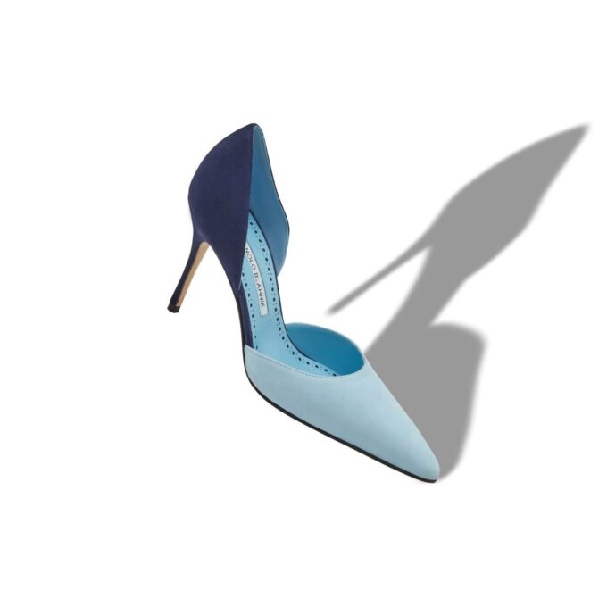 TAYLERBINU Blue Suede D’Orsay Pumps