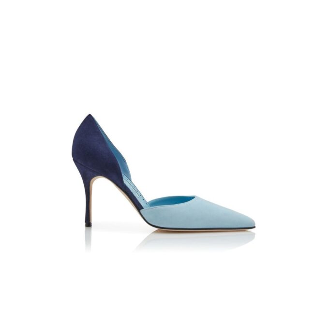 TAYLERBINU Blue Suede D’Orsay Pumps
