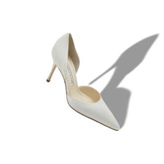 TAYLERBINU Cream Satin D’Orsay Pumps