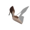 TAYLERBINU Light Beige and Brown Suede D’Orsay Pumps