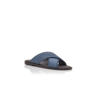 TEX Light Blue Nubuck Woven Sandals