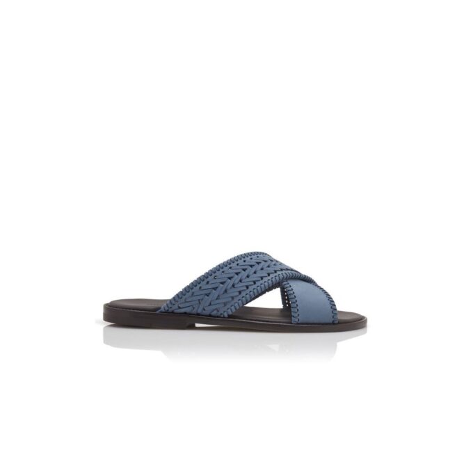 TEX Light Blue Nubuck Woven Sandals