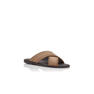 TEX Light Brown Nubuck Woven Sandals