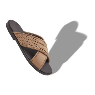 TEX Light Brown Nubuck Woven Sandals