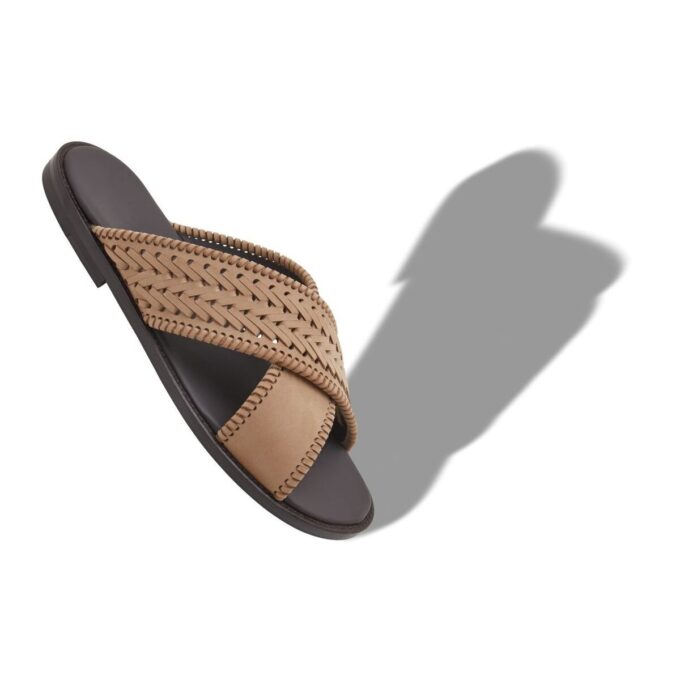 TEX Light Brown Nubuck Woven Sandals
