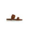 TITUBAFLAT Brown Suede Flat Sliders