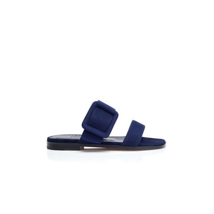 TITUBAFLAT Navy Blue Suede Flat Sandals
