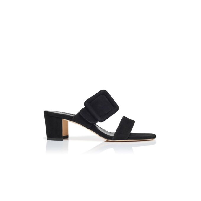 TITUBANEW Black Suede Mules