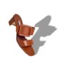 TITUBANEW Brown Nappa Leather Open Toe Mules
