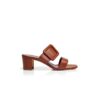 TITUBANEW Brown Nappa Leather Open Toe Mules