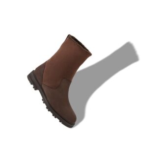 TOMOSO Dark Brown Suede Mid Calf Boots