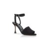 TRIANANU Black Suede Ankle Strap Sandals