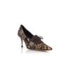 TROFEA Animal Print Calf Hair Lace-Up Pumps