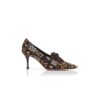 TROFEA Animal Print Calf Hair Lace-Up Pumps