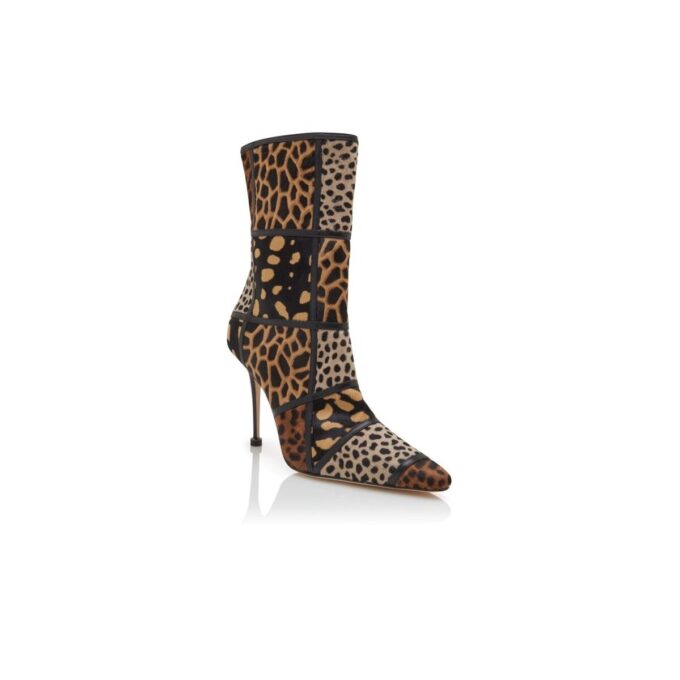 TRULONA Animal Print Calf Hair Ankle Boots