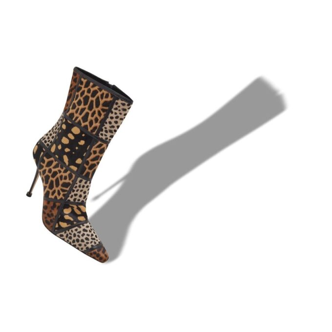 TRULONA Animal Print Calf Hair Ankle Boots