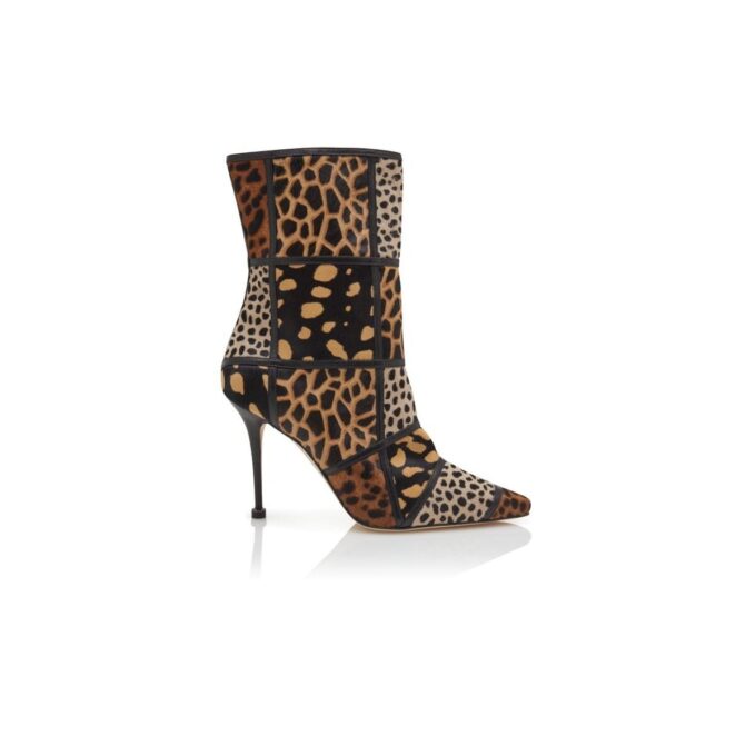 TRULONA Animal Print Calf Hair Ankle Boots