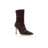 TRULONAPLA Dark Brown Suede Crossover Detail Ankle Boots