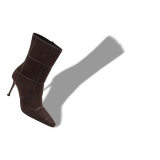 TRULONAPLA Dark Brown Suede Crossover Detail Ankle Boots