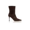 TRULONAPLA Dark Brown Suede Crossover Detail Ankle Boots