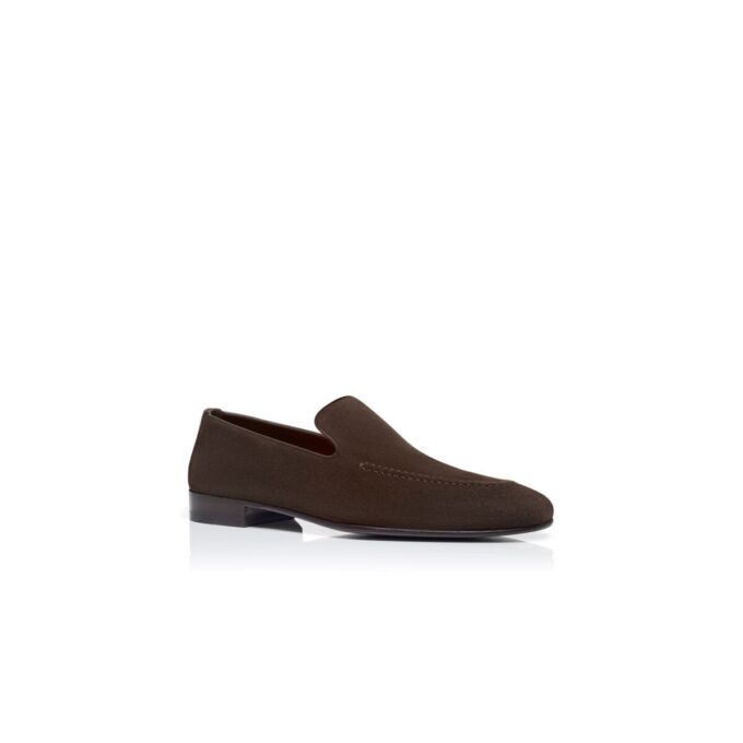 TRURO Dark Brown Suede Loafers