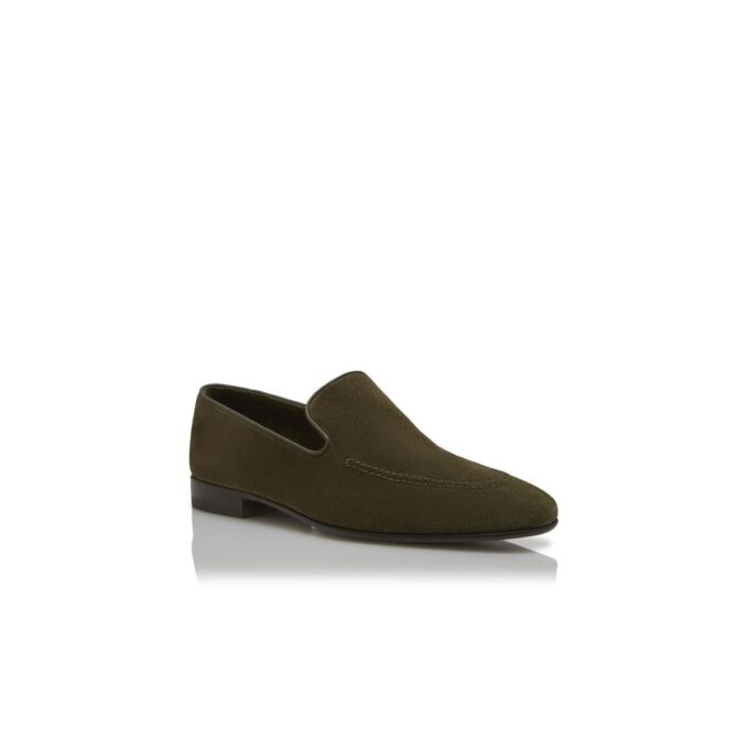 TRURO Dark Khaki Suede Loafers