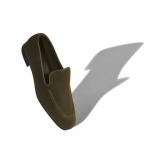 TRURO Dark Khaki Suede Loafers