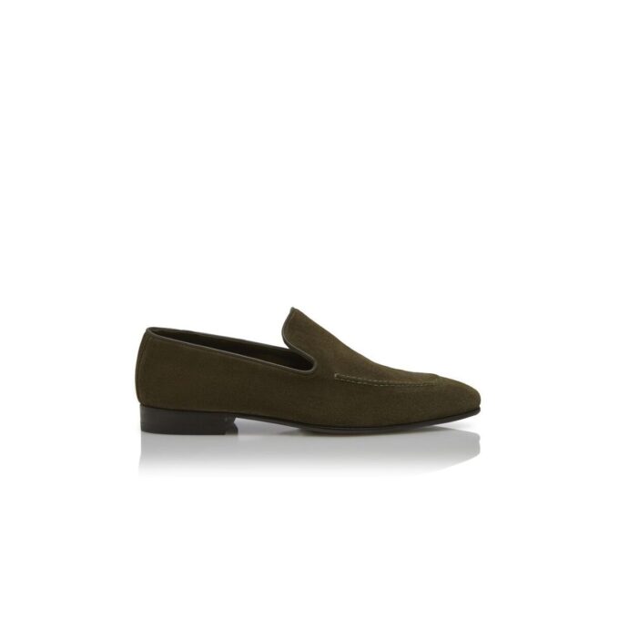 TRURO Dark Khaki Suede Loafers