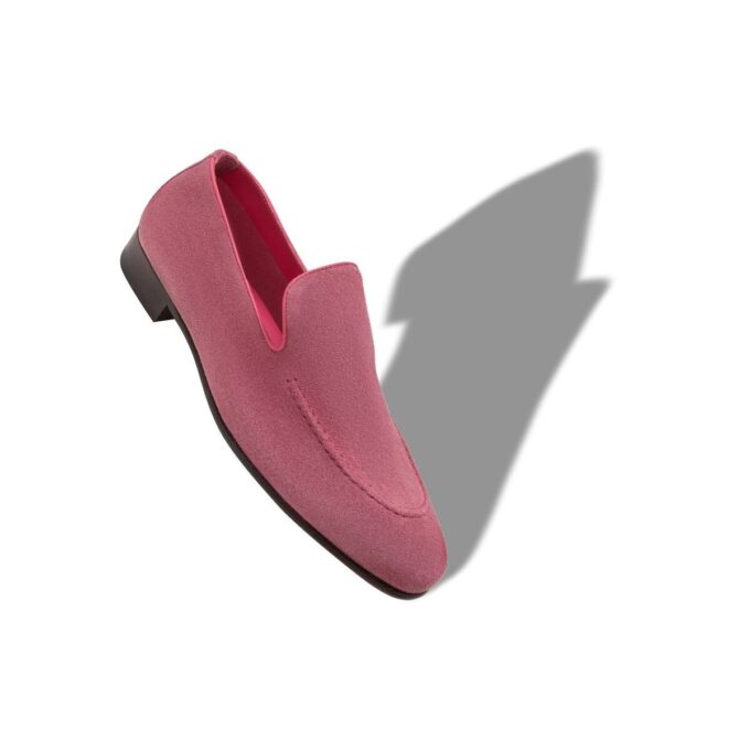 TRURO Dark Pink Suede Loafers