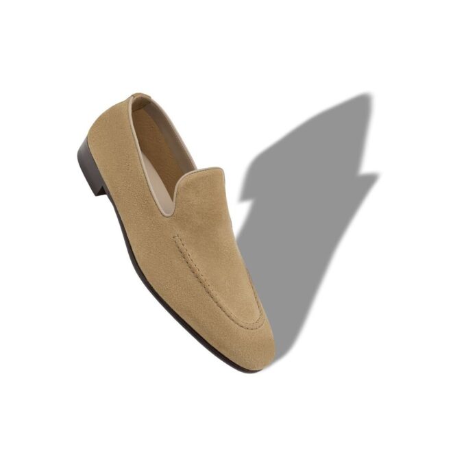 TRURO Khaki Suede Loafers