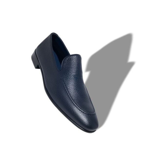 TRURO Navy Blue Calf Leather Loafers