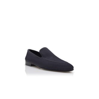 TRURO Navy Blue Suede Loafers