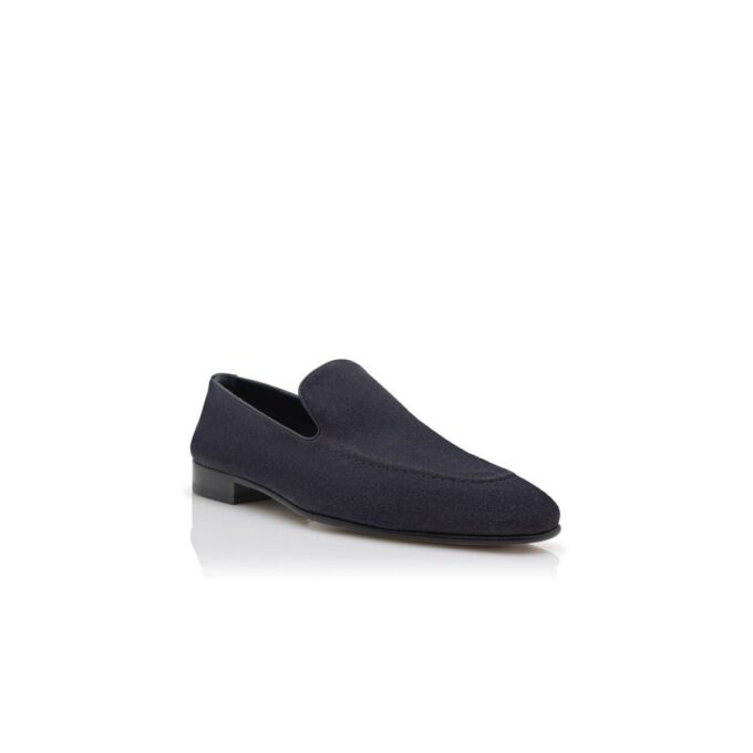 TRURO Navy Blue Suede Loafers