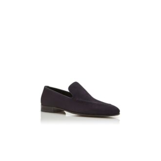 TRURO Navy Blue Suede Loafers
