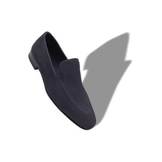TRURO Navy Blue Suede Loafers