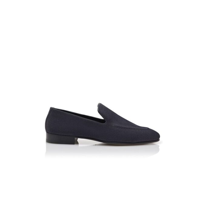 TRURO Navy Blue Suede Loafers