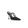 TRUTA Black Grosgrain Jewel Embellished T-Bar Pumps