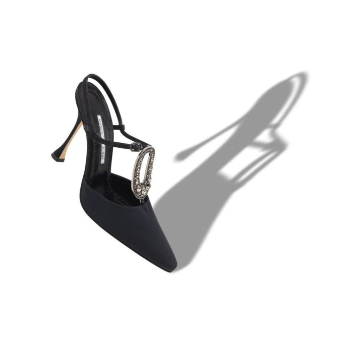 TRUTA Black Grosgrain Jewel Embellished T-Bar Pumps