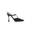 TRUTA Black Grosgrain Jewel Embellished T-Bar Pumps