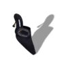 TULA Black Satin Jewel Embellished Buckle Mules