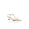 TURGIMOD Light Cream Nappa Leather T-Bar Pumps