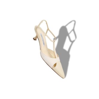 TURGIMOD Light Cream Nappa Leather T-Bar Pumps
