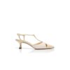 TURGIMOD Light Cream Nappa Leather T-Bar Pumps