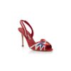 UCIA Red, White and Blue Nappa Leather Slingback Sandals