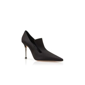 VALMONT Black Satin Instep Detail Pumps