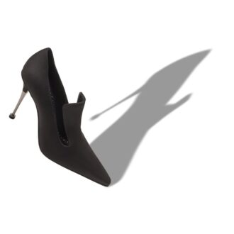 VALMONT Black Satin Instep Detail Pumps