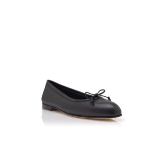VERALLI Black Nappa Leather Ballerina Flats